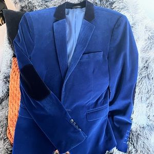 Suede Royal Blue Suit Jacket